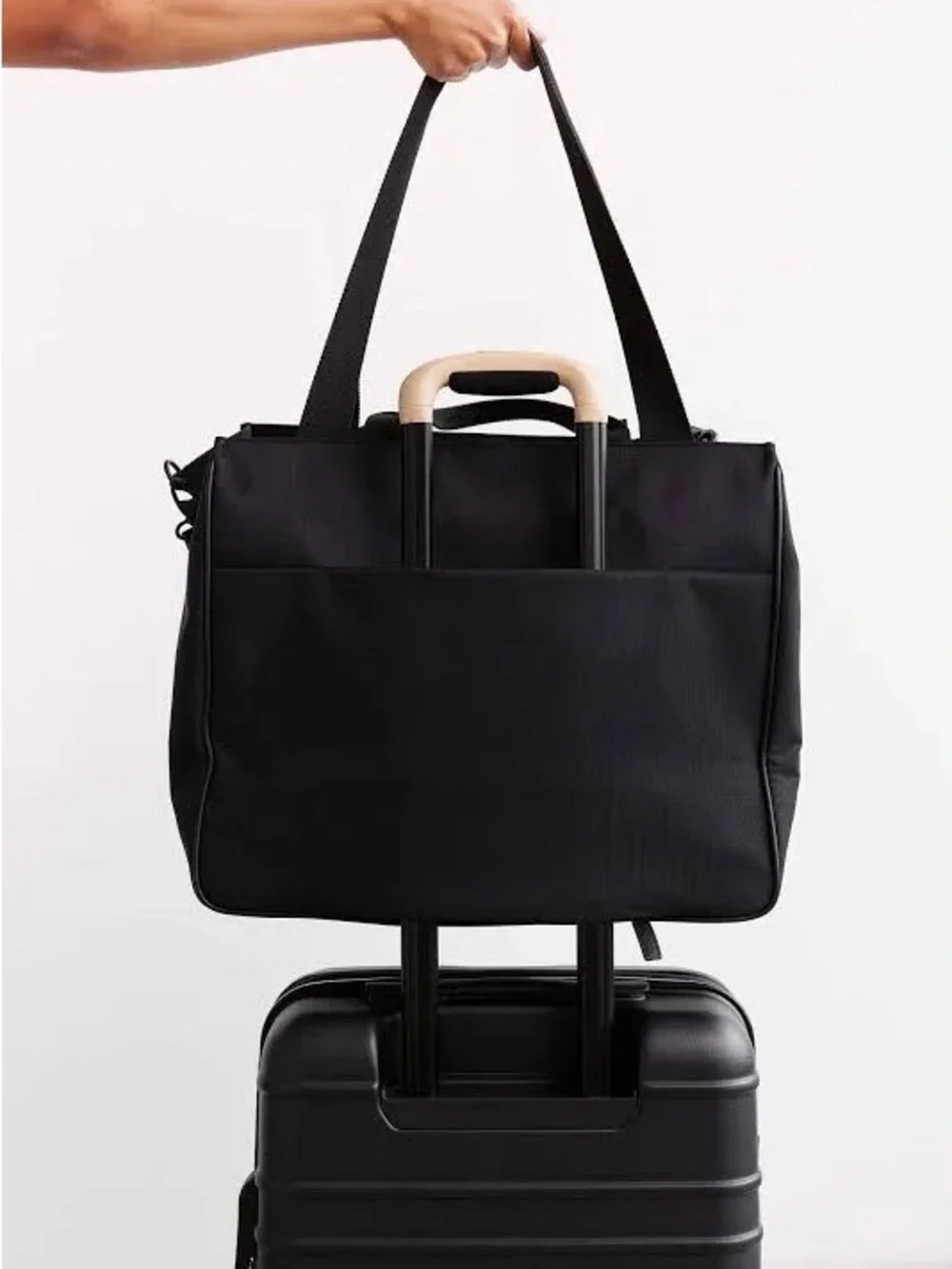 BÉIS East to West Tote Black Travel Laptop Work Carryall Bag